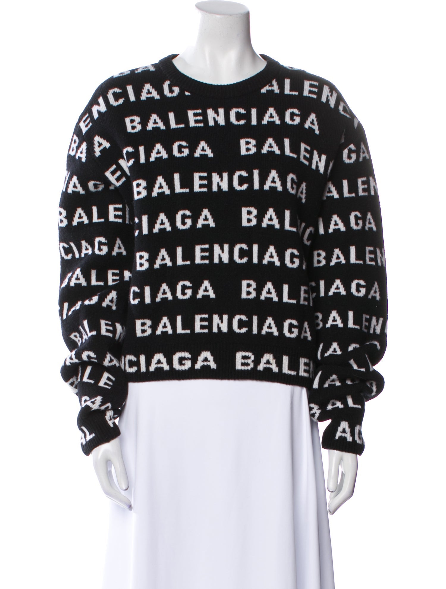 Balenciaga 2023 All Over Logo Sweater w/ Tags