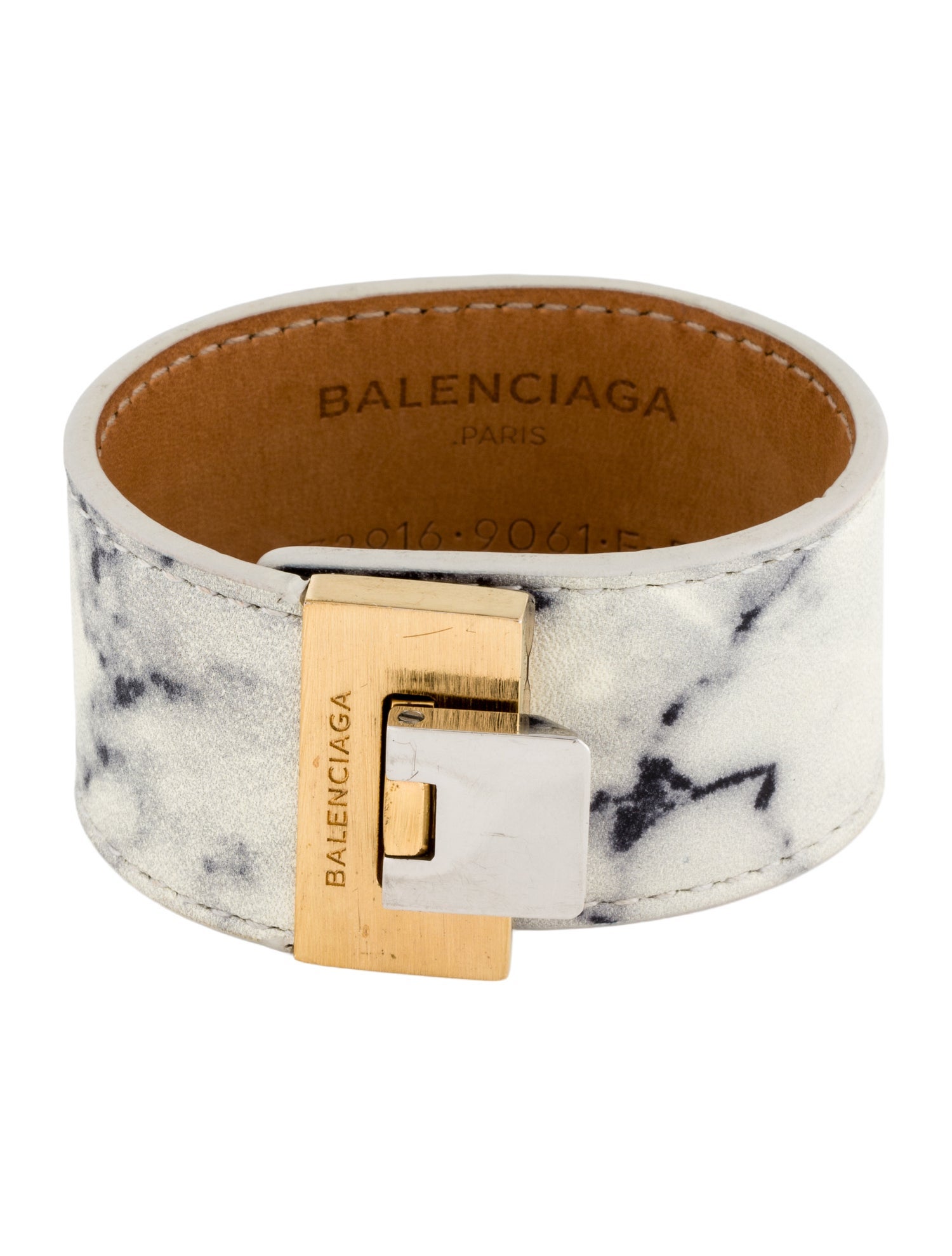 Balenciaga Leather Le Dix Wrap Bracelet