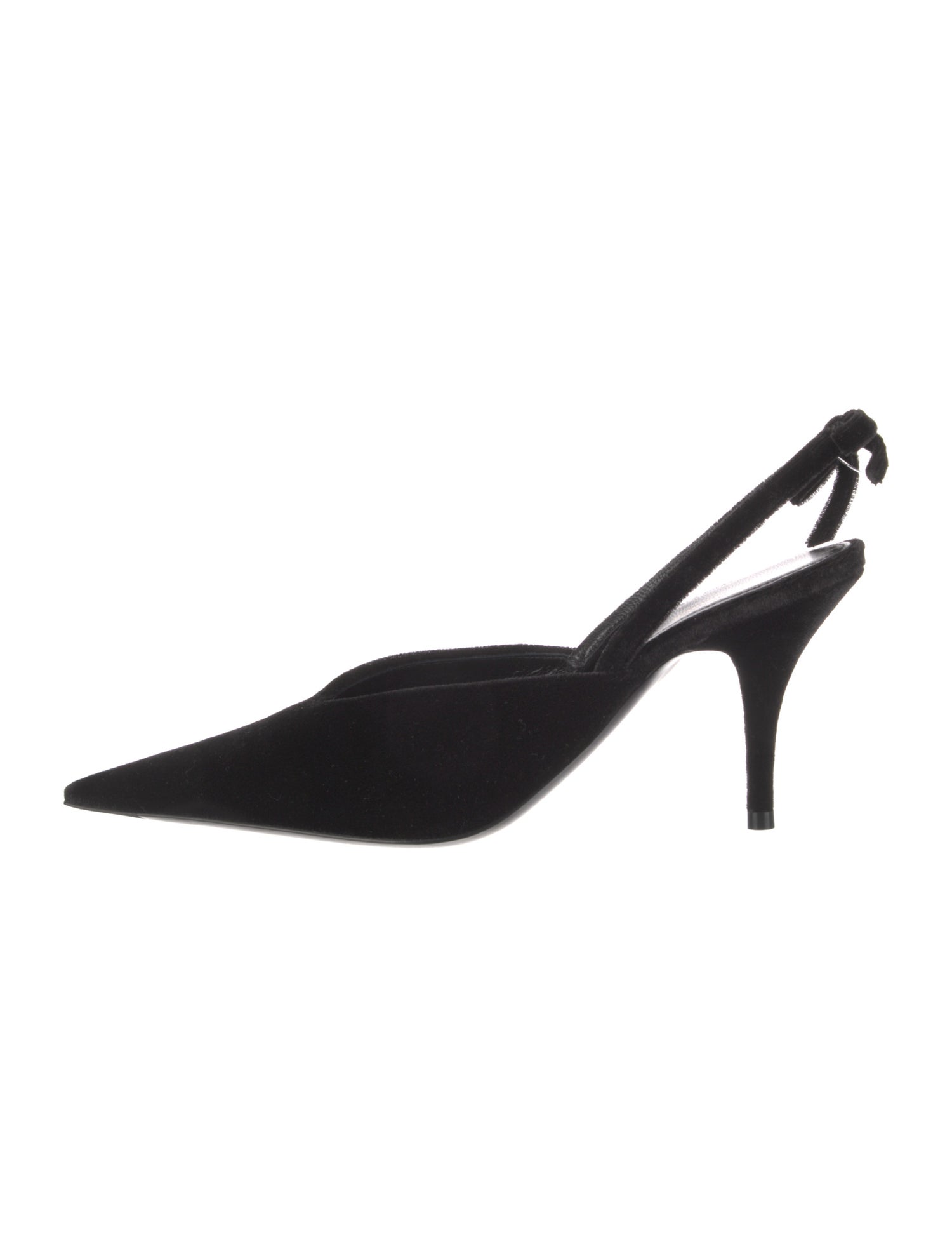 Balenciaga Velvet Bow Accents Slingback Pumps