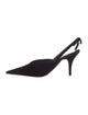 Balenciaga Velvet Bow Accents Slingback Pumps
