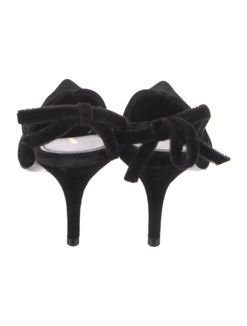 Balenciaga Velvet Bow Accents Slingback Pumps
