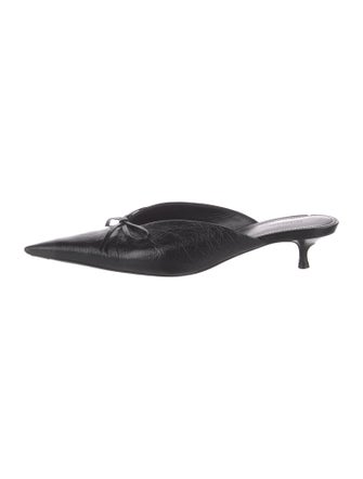 Balenciaga Leather Bow Accents Mules