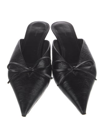 Balenciaga Leather Bow Accents Mules