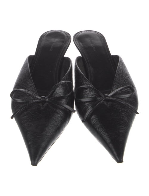 Balenciaga Leather Bow Accents Mules