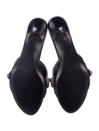 Balenciaga Leather Studded Accents Slides