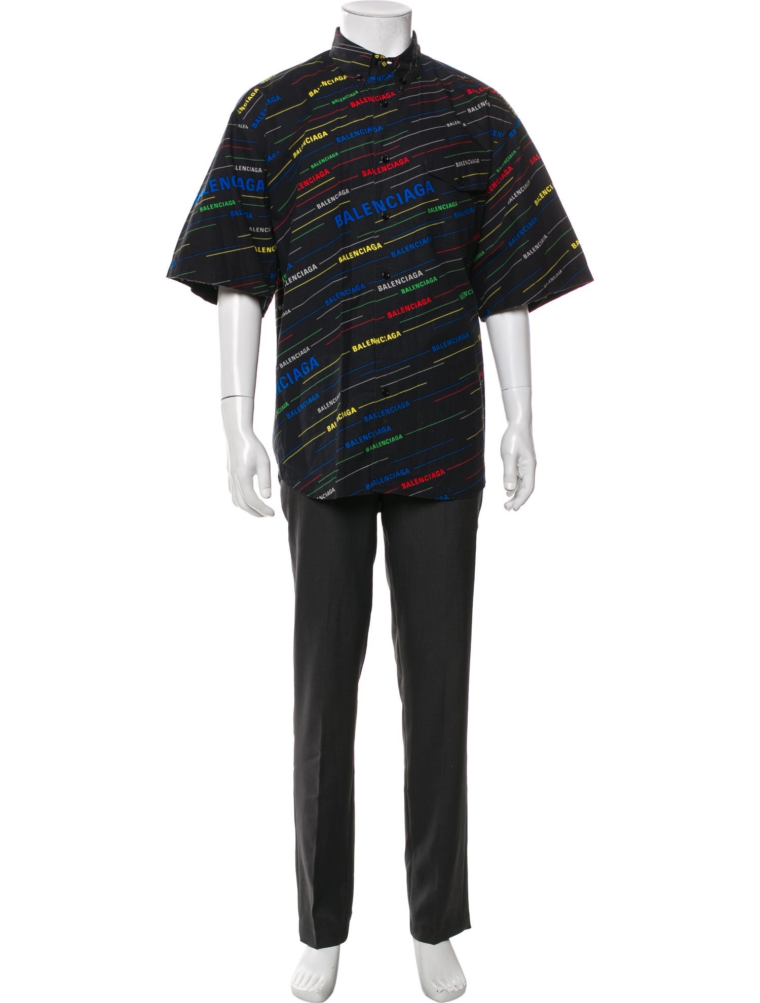 Balenciaga 2018 All Over Logo Shirt