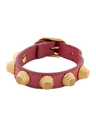 Balenciaga Leather Giant Stud Bracelet
