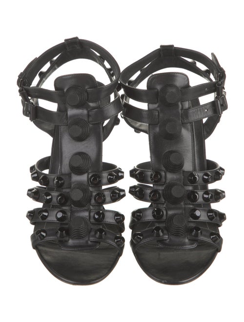 Balenciaga Leather Studded Accents Gladiator Sandals