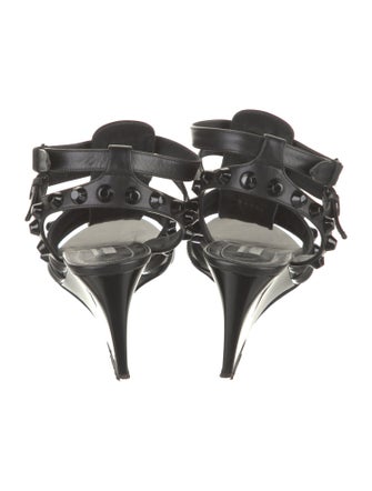 Balenciaga Leather Studded Accents Gladiator Sandals