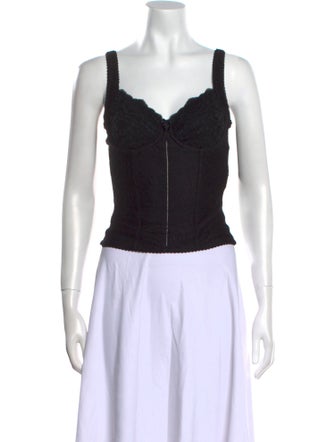 Balenciaga V-Neck Sleeveless Crop Top