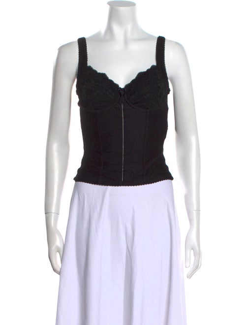 Balenciaga V-Neck Sleeveless Crop Top