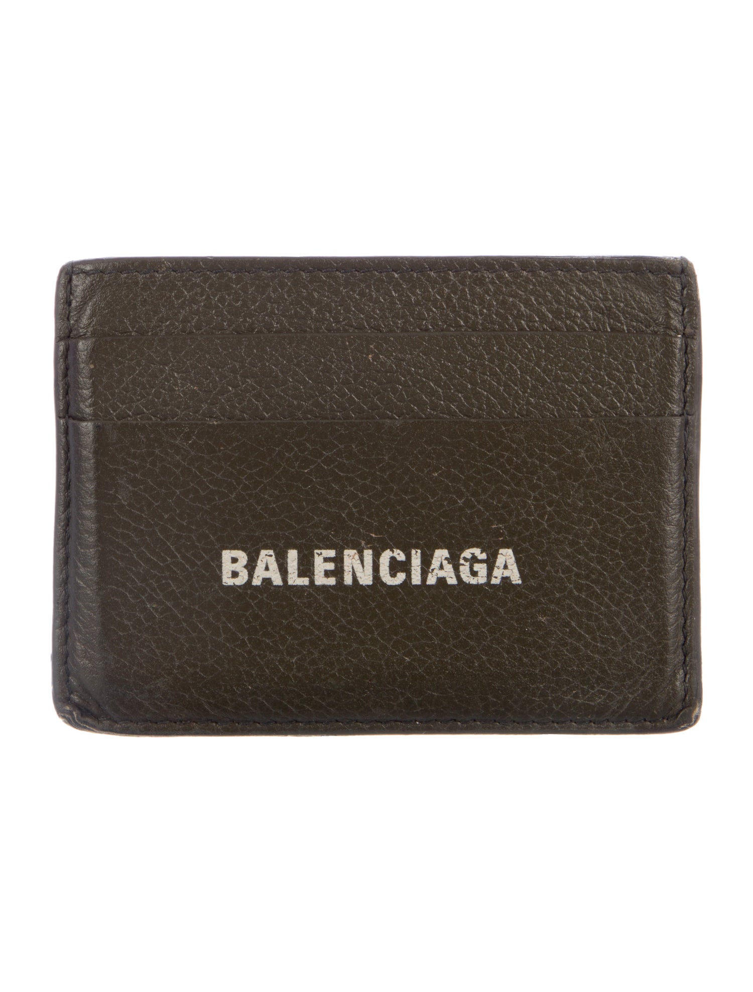 Balenciaga Leather Graphic Print Card Holder