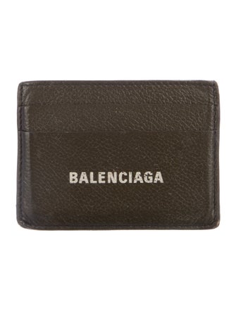 Balenciaga Leather Graphic Print Card Holder