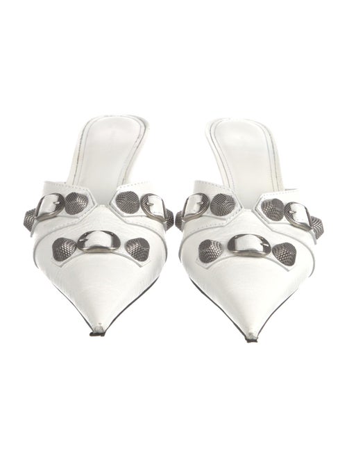 Balenciaga Leather Studded Accents Mules