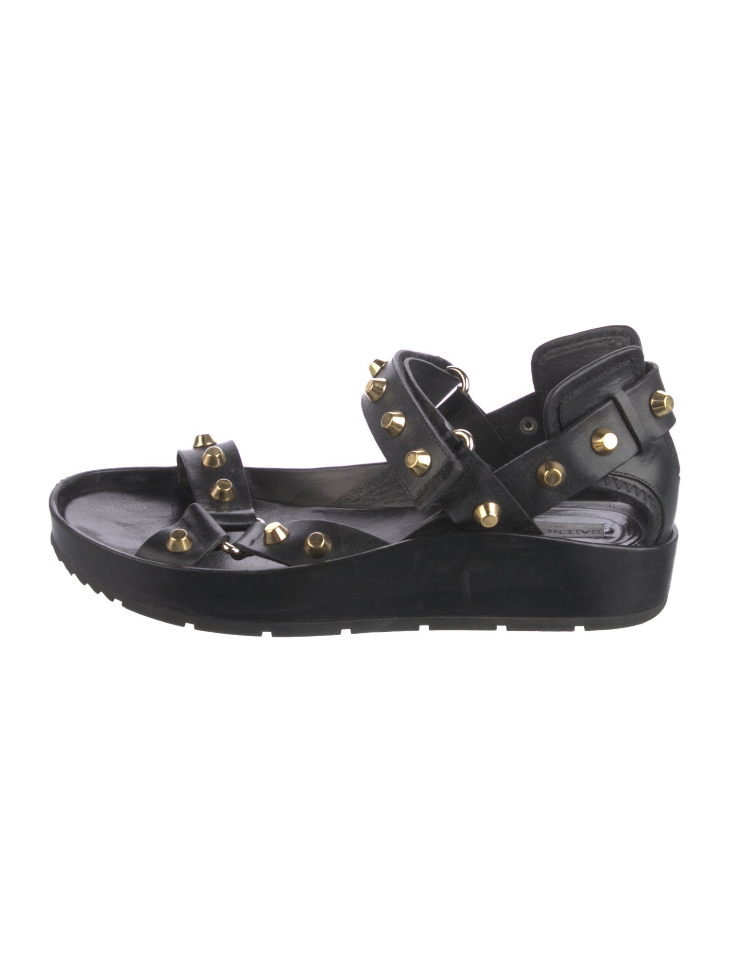Balenciaga Leather Studded Accents Gladiator Sandals