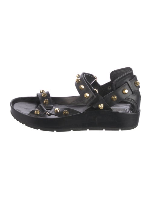 Balenciaga Leather Studded Accents Gladiator Sandals