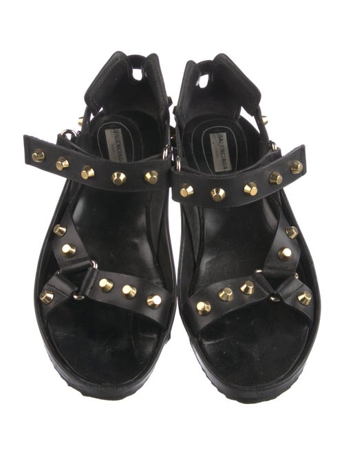 Balenciaga Leather Studded Accents Gladiator Sandals