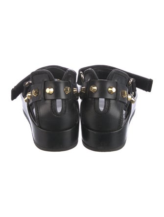 Balenciaga Leather Studded Accents Gladiator Sandals