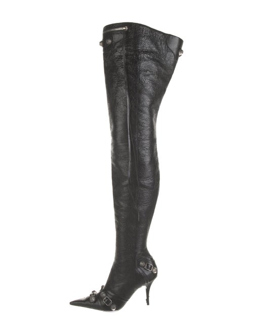 Balenciaga Leather Studded Accents Boots