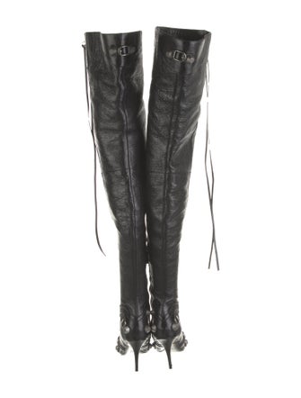 Balenciaga Leather Studded Accents Boots