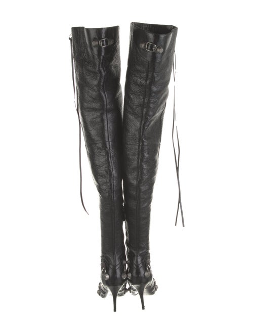 Balenciaga Leather Studded Accents Boots