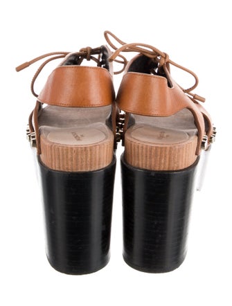 Balenciaga Leather Studded Accents Slingback Sandals