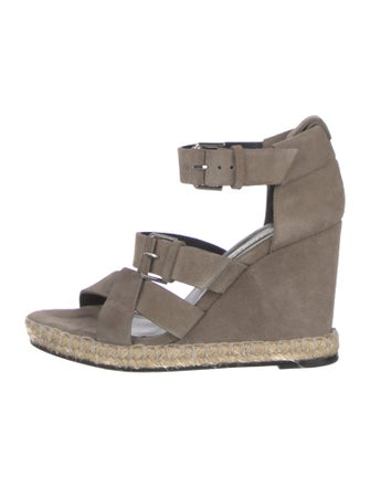 Balenciaga Suede Whipstitch Trim Espadrilles