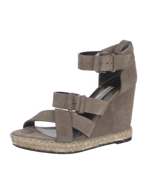 Balenciaga Suede Whipstitch Trim Espadrilles