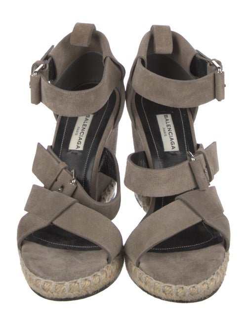 Balenciaga Suede Whipstitch Trim Espadrilles