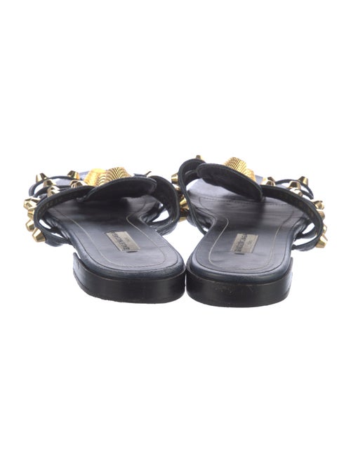 Balenciaga Leather Studded Accents Slides