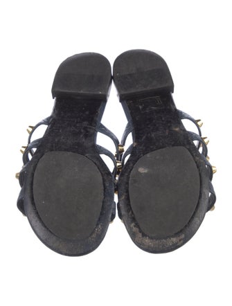 Balenciaga Leather Studded Accents Slides