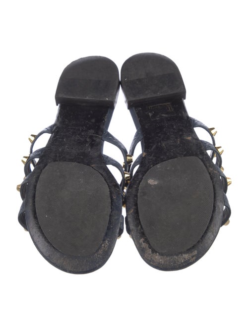 Balenciaga Leather Studded Accents Slides