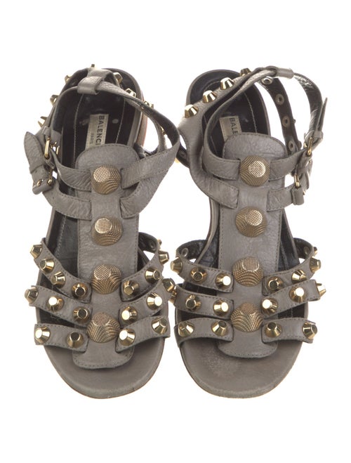 Balenciaga Leather Studded Accents Gladiator Sandals