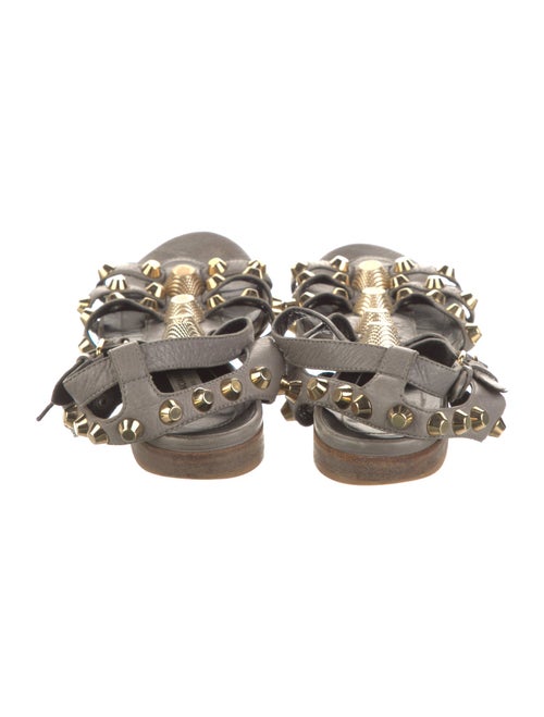 Balenciaga Leather Studded Accents Gladiator Sandals