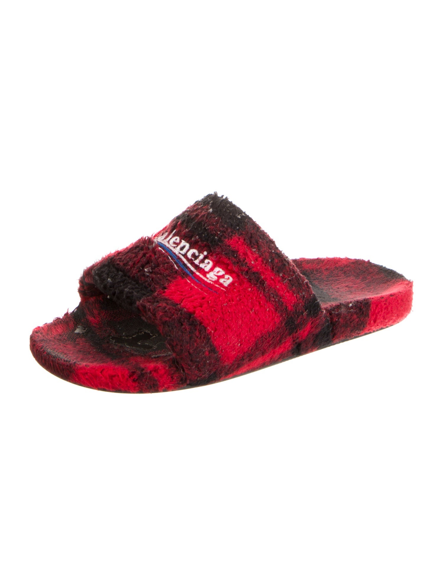 Balenciaga Printed Embroidered Accent Slides