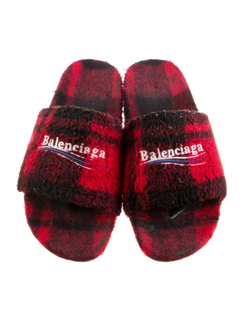Balenciaga Printed Embroidered Accent Slides