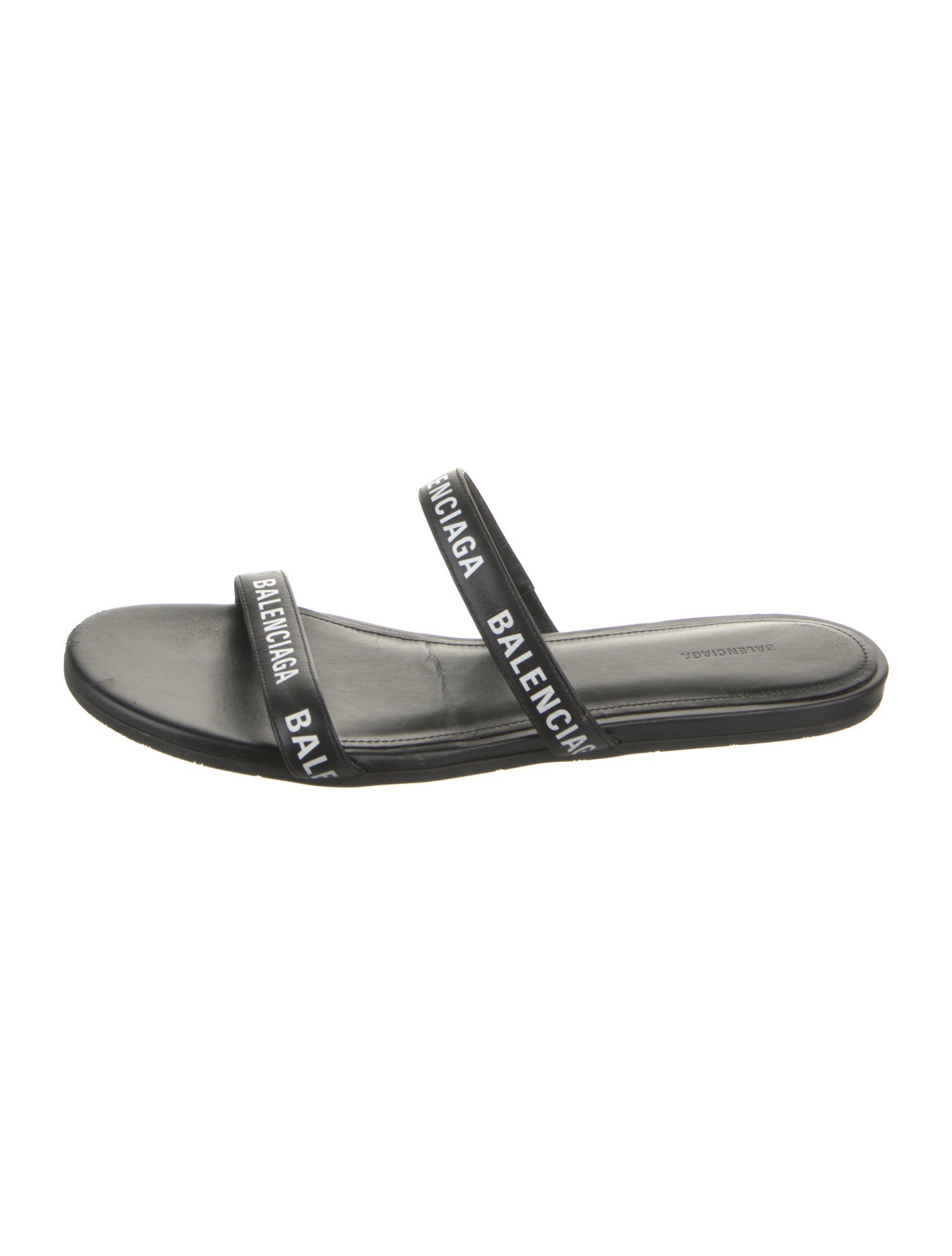 Balenciaga Leather Printed Slides