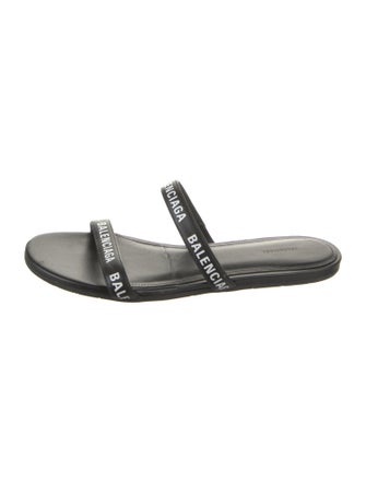 Balenciaga Leather Printed Slides