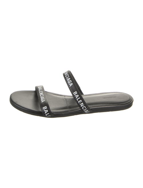 Balenciaga Leather Printed Slides