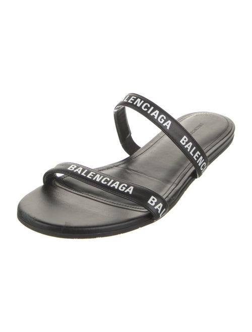 Balenciaga Leather Printed Slides