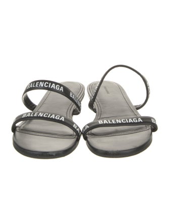 Balenciaga Leather Printed Slides