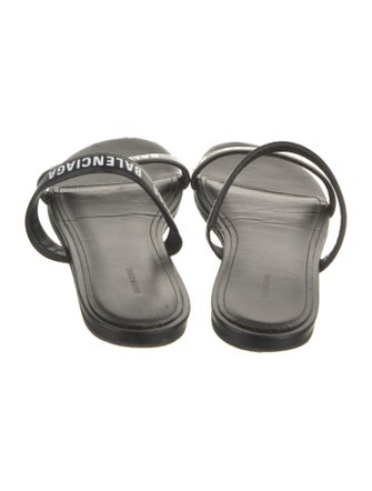 Balenciaga Leather Printed Slides