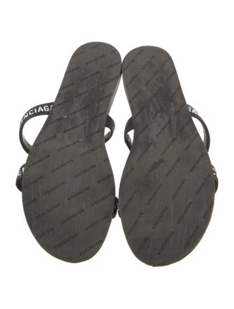 Balenciaga Leather Printed Slides