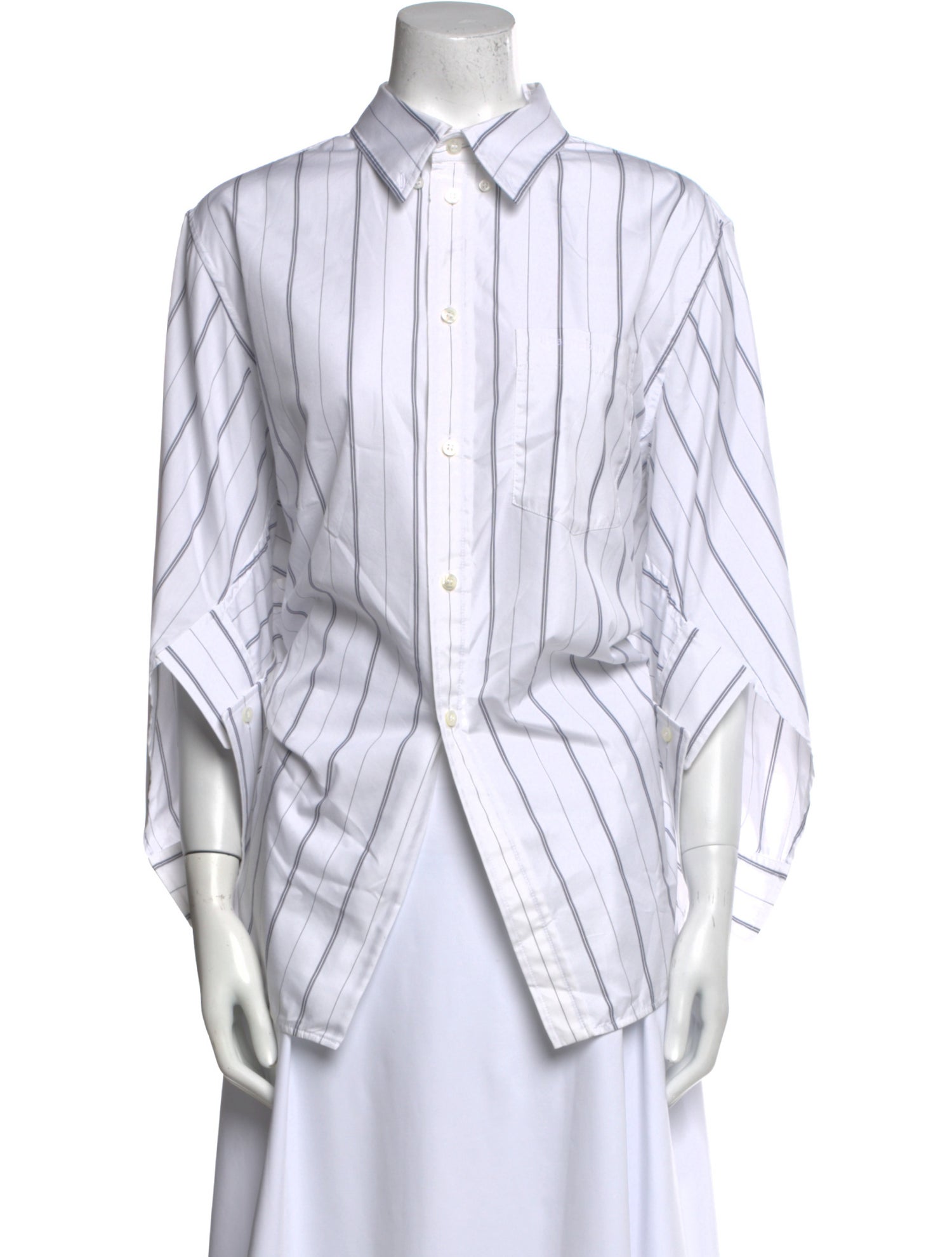 Balenciaga 2022 Striped Button-Up Top