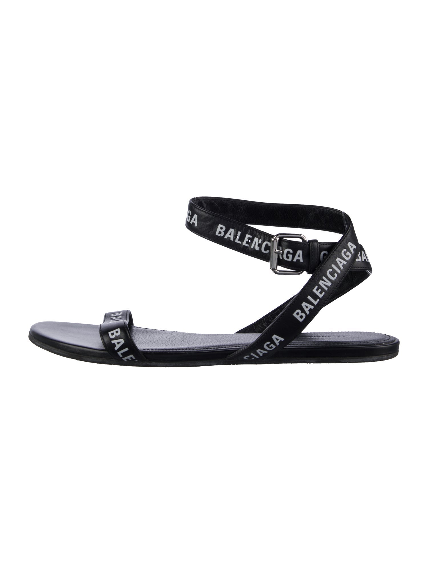 Balenciaga Leather Printed Gladiator Sandals