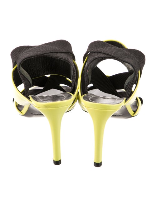Balenciaga Leather Colorblock Pattern Slingback Sandals