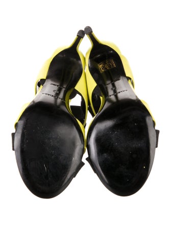 Balenciaga Leather Colorblock Pattern Slingback Sandals