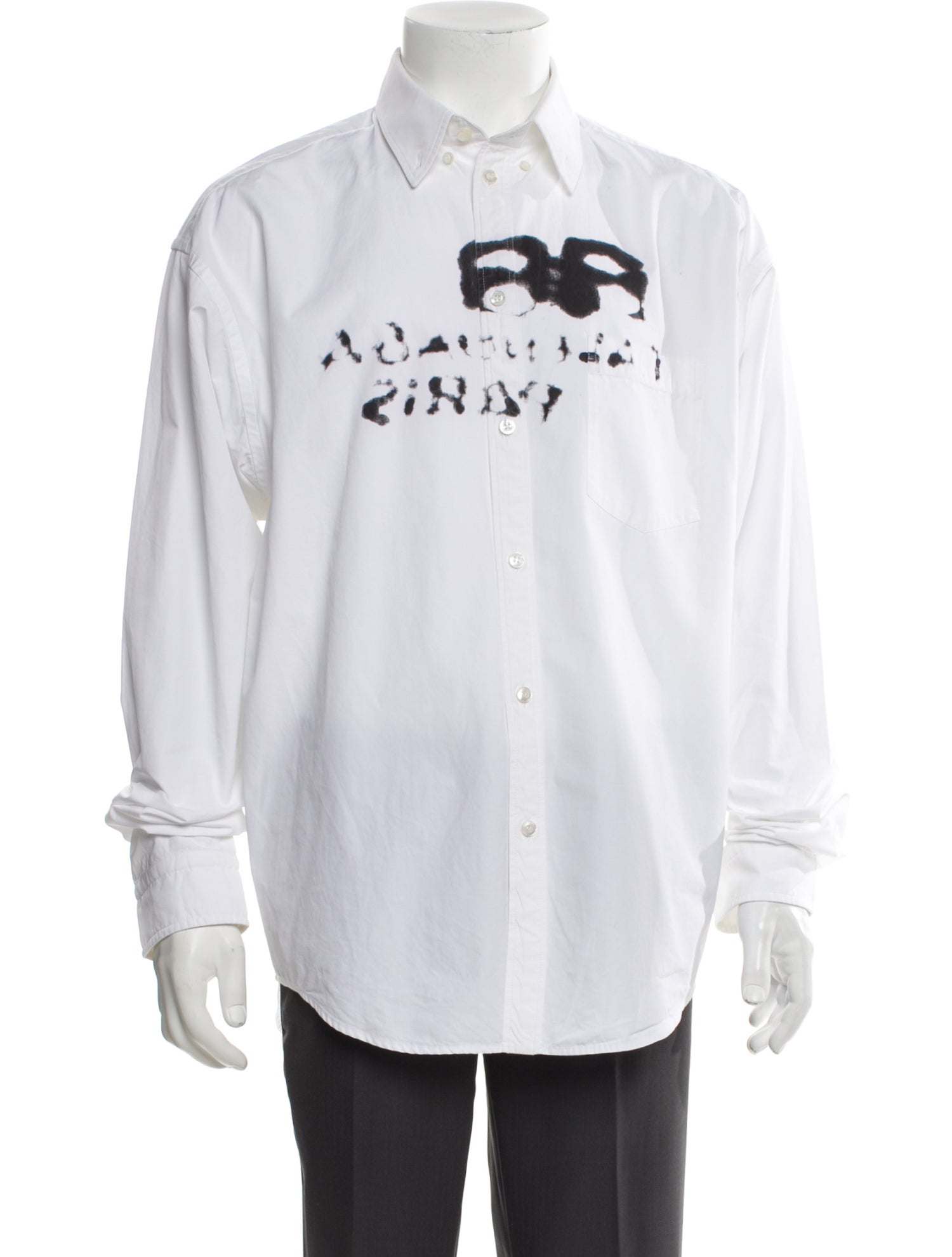 Balenciaga 2021 Graphic Print Dress Shirt