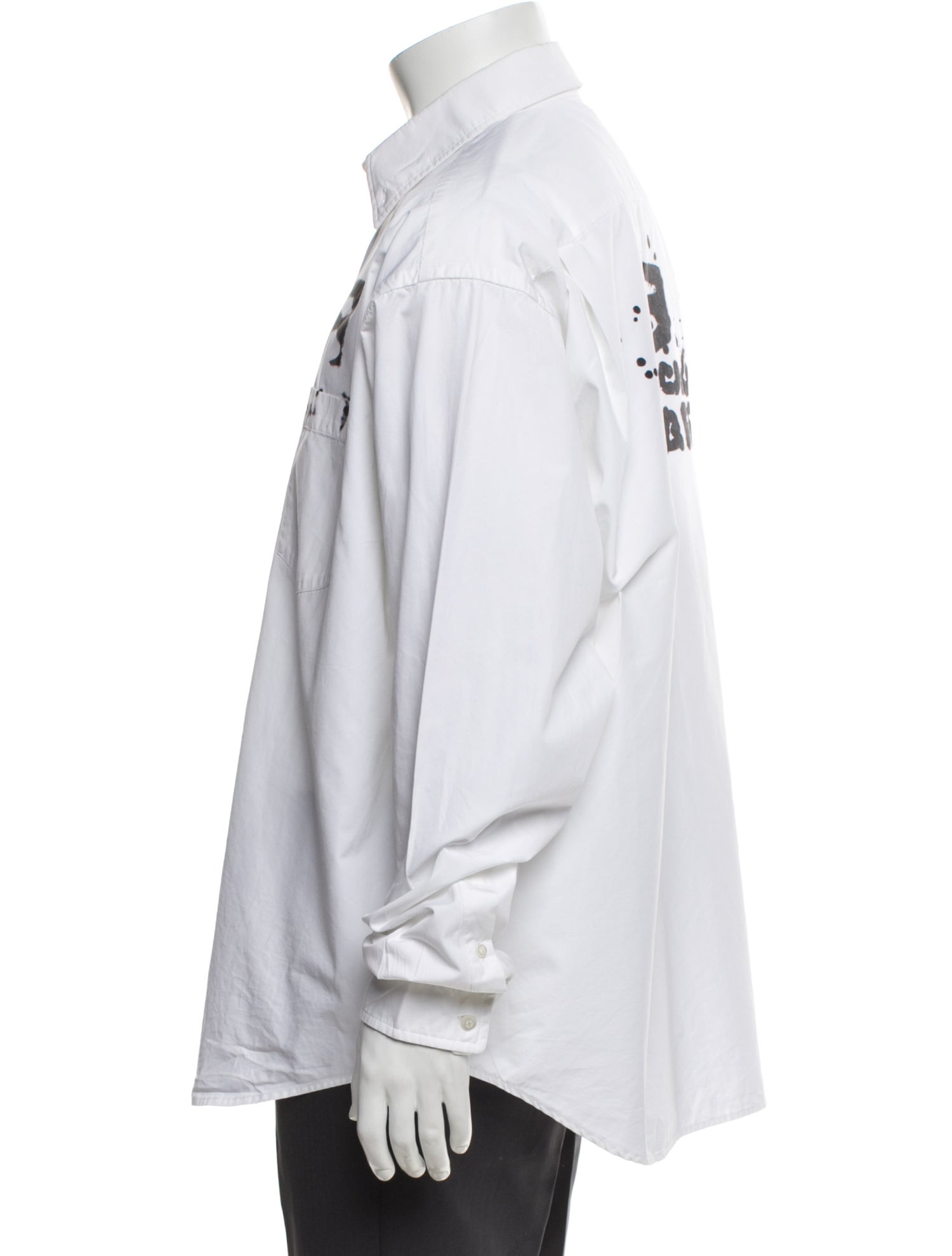 Balenciaga 2021 Graphic Print Dress Shirt