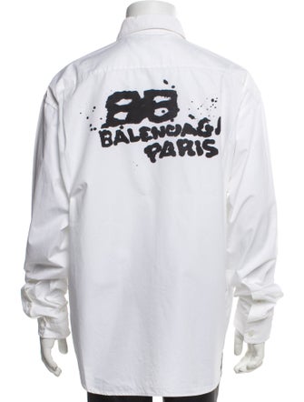 Balenciaga 2021 Graphic Print Dress Shirt
